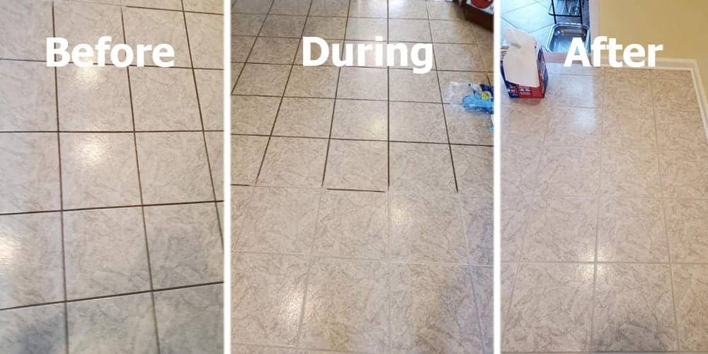 cleaning floor tile grout