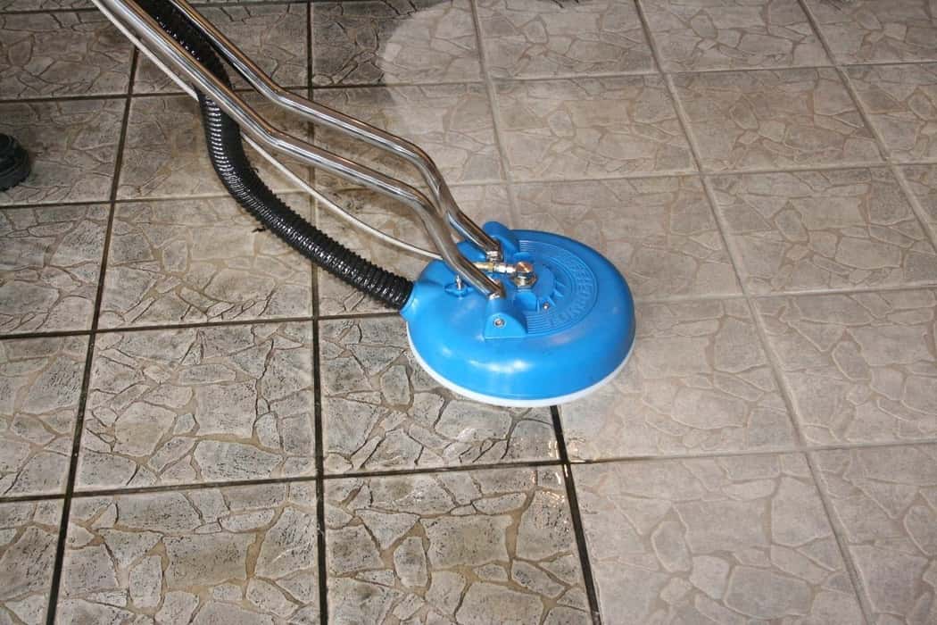 cleaning grout from tile